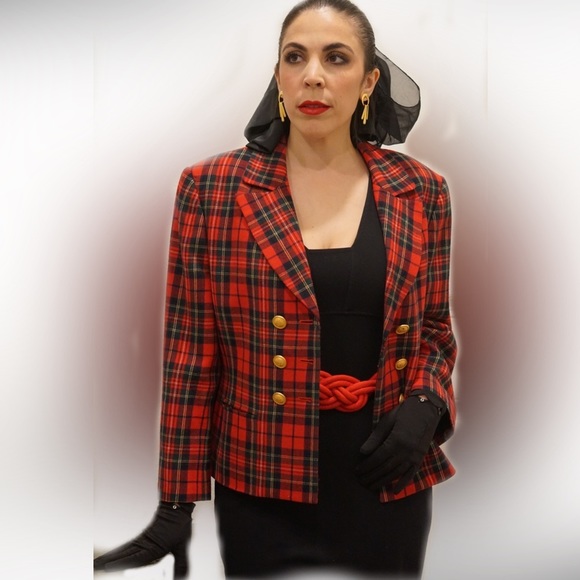 90s Vintage Buffalo Plaid Blazer - Picture 1 of 6